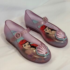 Mini Melissa Disney Ariel Kids Dress Shoes - Pink and Purple